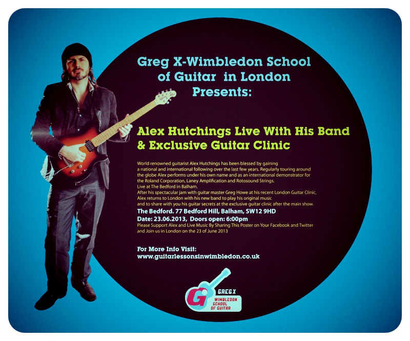 Wimbledon School of Guitar, Alex Hutchings  guitar clinic, event