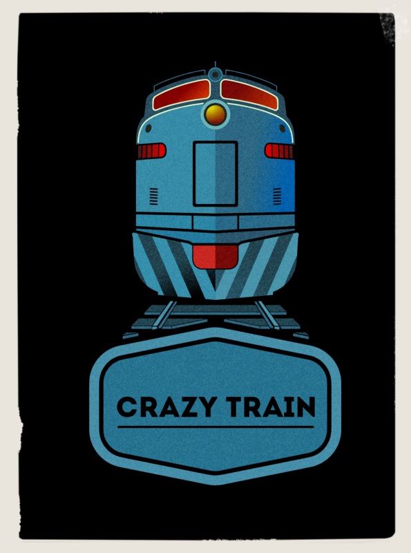 crazy train logo, graphic poster vintage design, visualrevolt