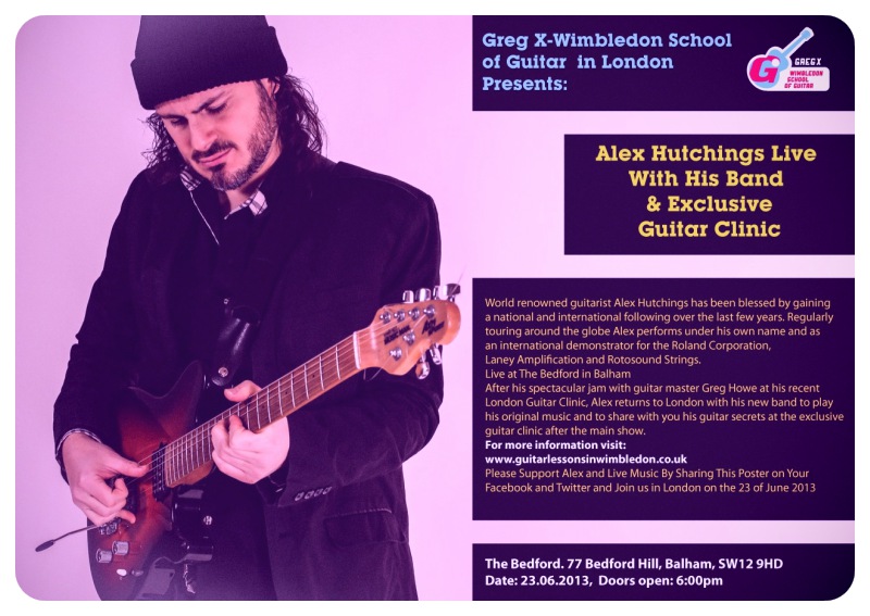 guitar lessons in wimbledon, guitar clinic, events, alex hutchings, Greg X music