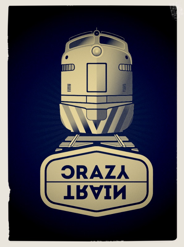 train logo vintage style poster, visualrevolt
