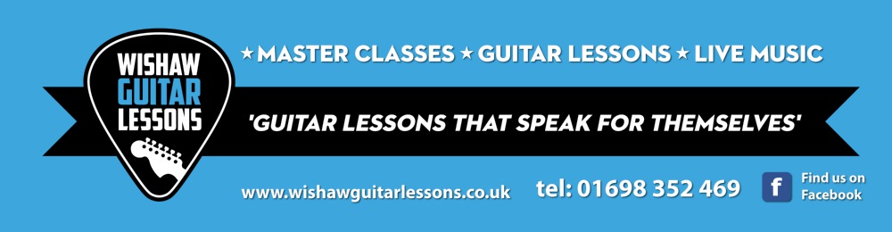 Guitar lessons in Wishaw banner, visualrevolt, graphic design