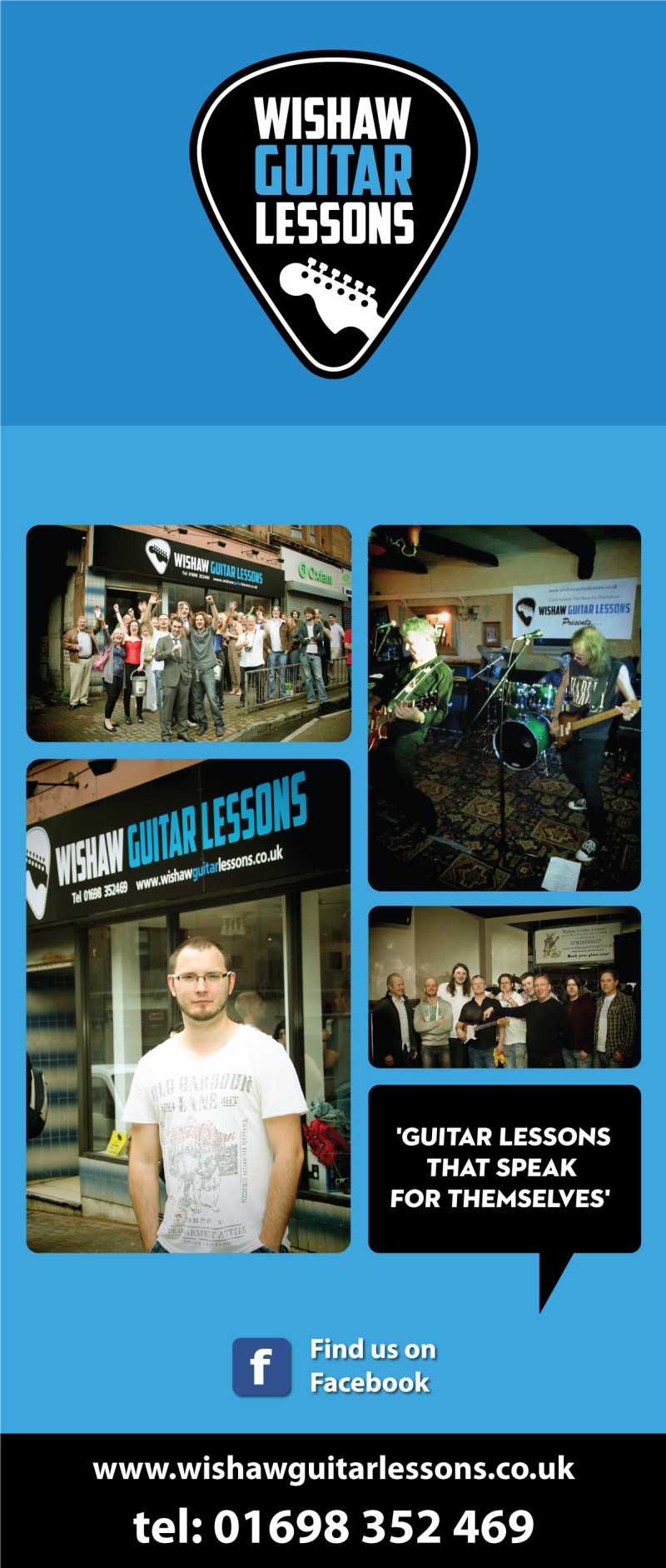 guitar lessons banners, logo ,graphic designer london